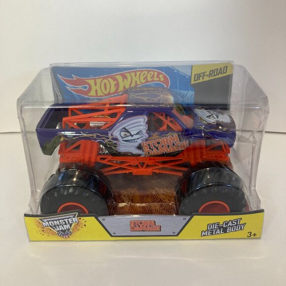 New Hot Wheels Monster Jam Storm Damage 2014 Monster Truck 1:24 Diecast Off-Road - Picture 1 of 11